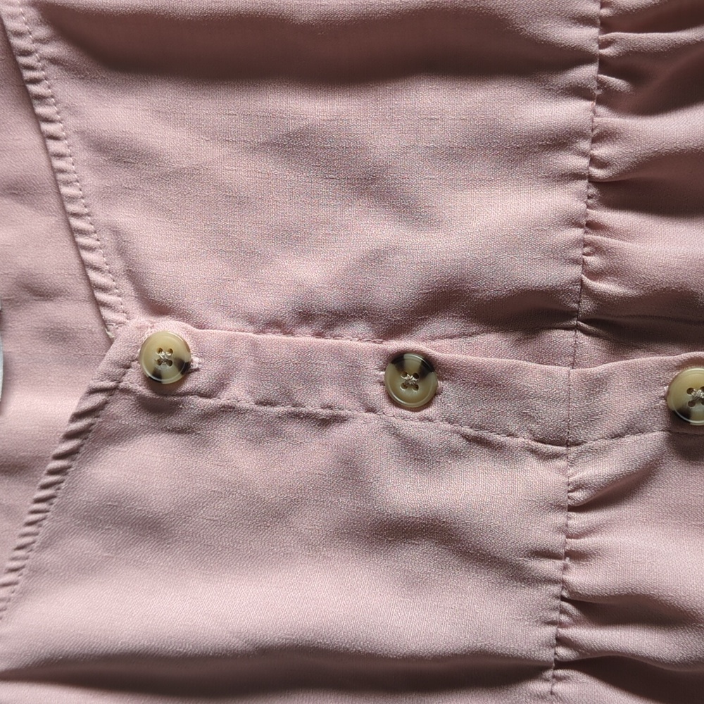 Pink Button-Down Ruffle Tank Top - Picture 3 of 5